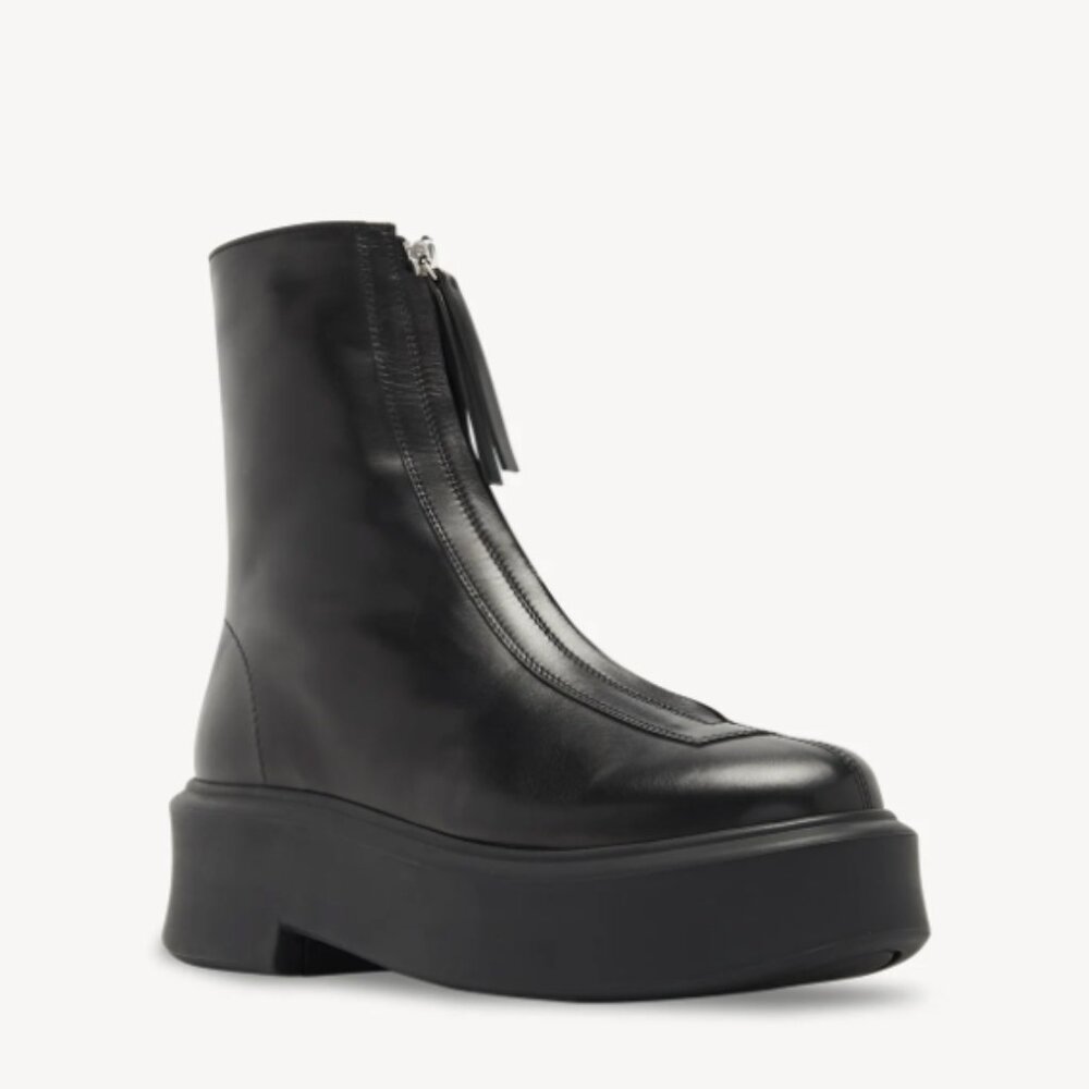 The Row Zipped Boot I in Leather